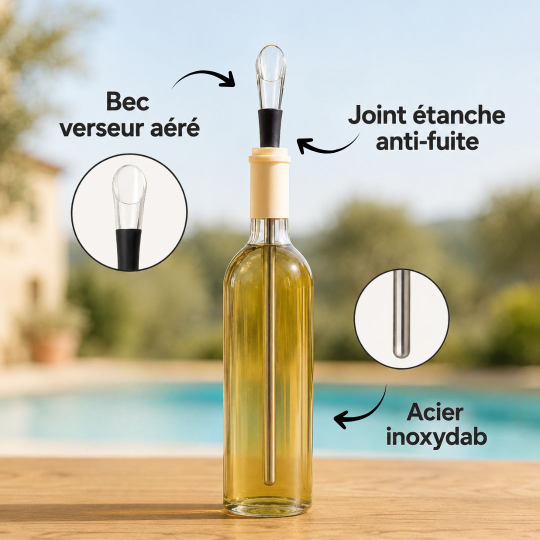 Refroidisseur & Aérateur de vin - Finis le vin tiède