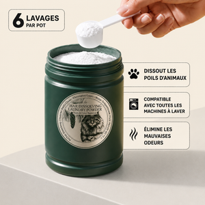 La première lessive en poudre qui dissout les poils d'animaux